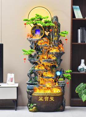 假山流水喷泉客厅鱼缸循环水轮装饰财富风水轮办公室财富落地式摆