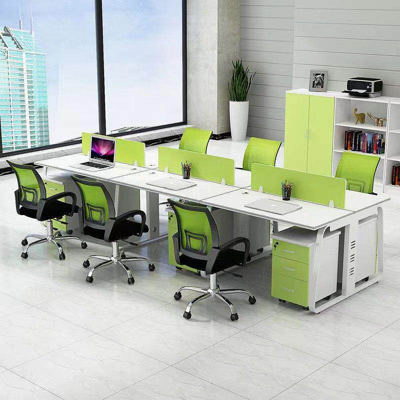 简约现代职员办公桌2/4/6/8/10人位员工电脑桌六人位组合桌椅广州