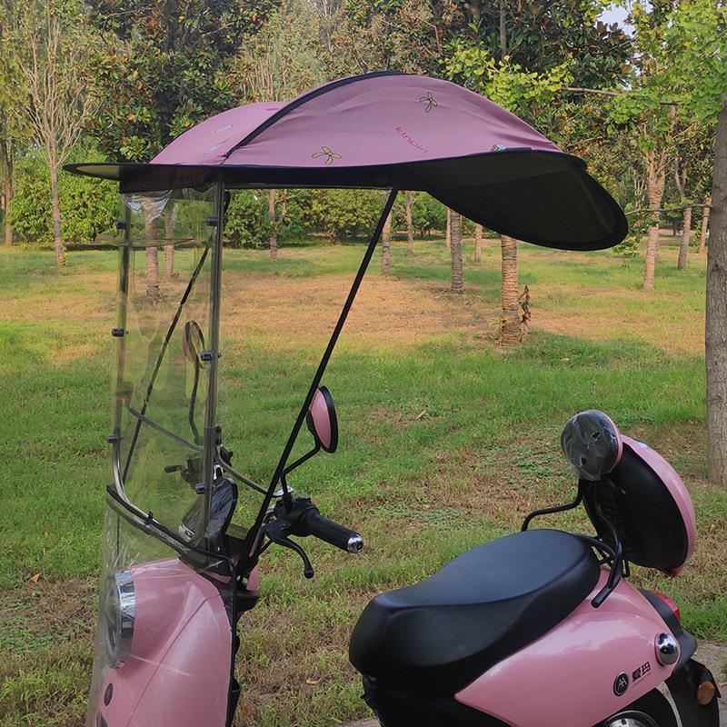 雨棚电动车新型电动车雨棚篷机车挡风罩防晒防雨遮阳雨伞可拆卸