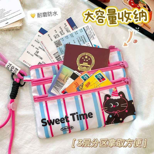 三层大容量卡包证件收纳包旅行机票出国身份证护照证件随身便携袋