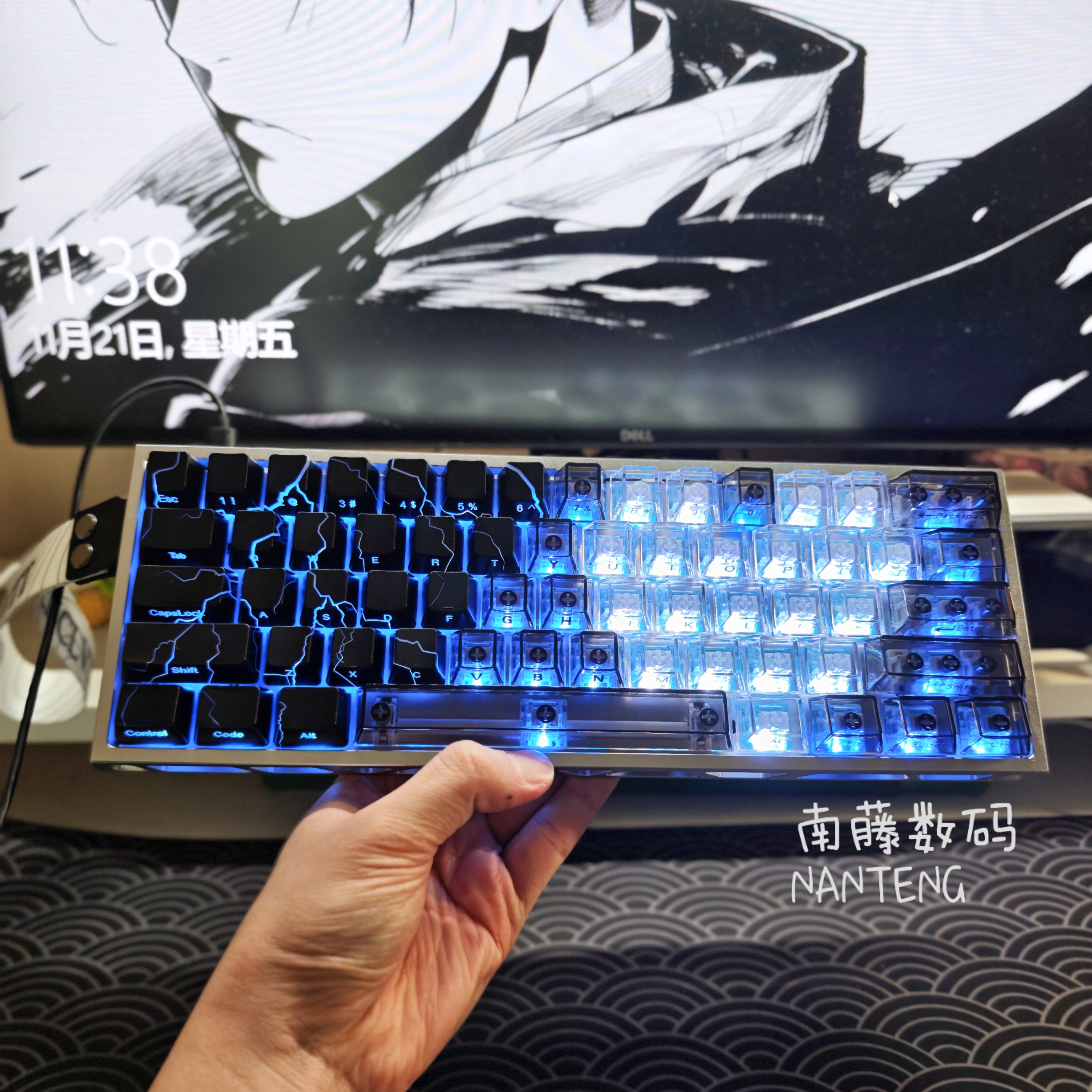 XVX闪电纹键帽黑透双拼IMD侧刻