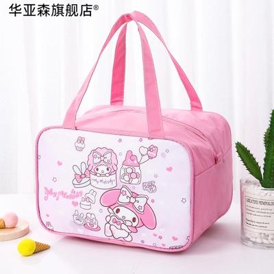 日系美乐蒂小学生饭盒袋手提包保温加厚铝箔大容量l可爱女孩便当