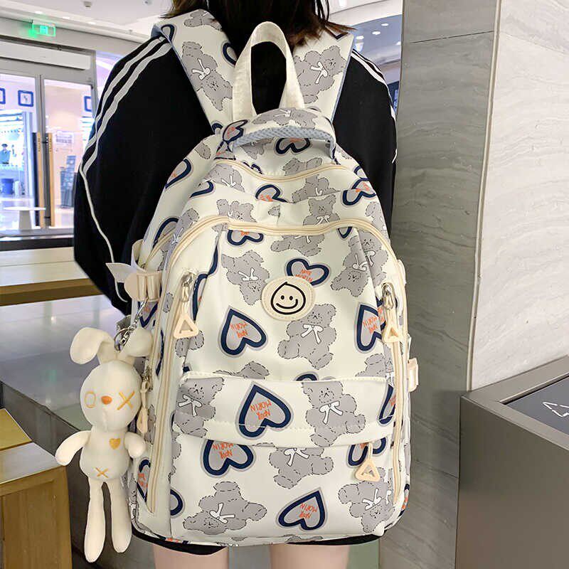 法国FAD KARAN减负护脊大容量中学生初中生书包女高中女生双肩包