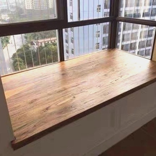 老榆木纯实木吧台板子台面大板餐桌工作飘窗写字台桌面板隔板定制