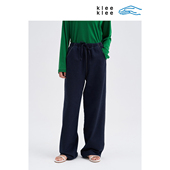 K0253PA16 环保棉针织布牛仔松紧腰宽松直筒裤 klee klee秋冬女装