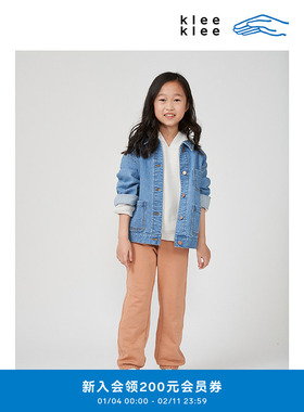 klee klee春童装环保棉单穿活力休闲日常针织布休闲长裤卫裤