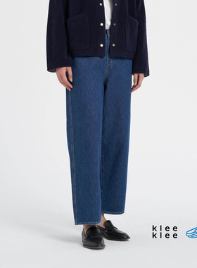 klee klee牛仔裤 女士环保棉半松紧休闲显瘦锥形九分裤26春夏新款