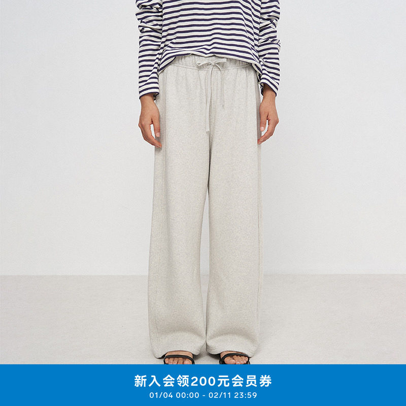 klee klee25春新回收棉起绒针织布休闲慵懒宽松直筒卫裤K4253PA05,女装/女士精品,休闲裤,淘宝优惠券,粉丝福利购,淘宝优惠卷