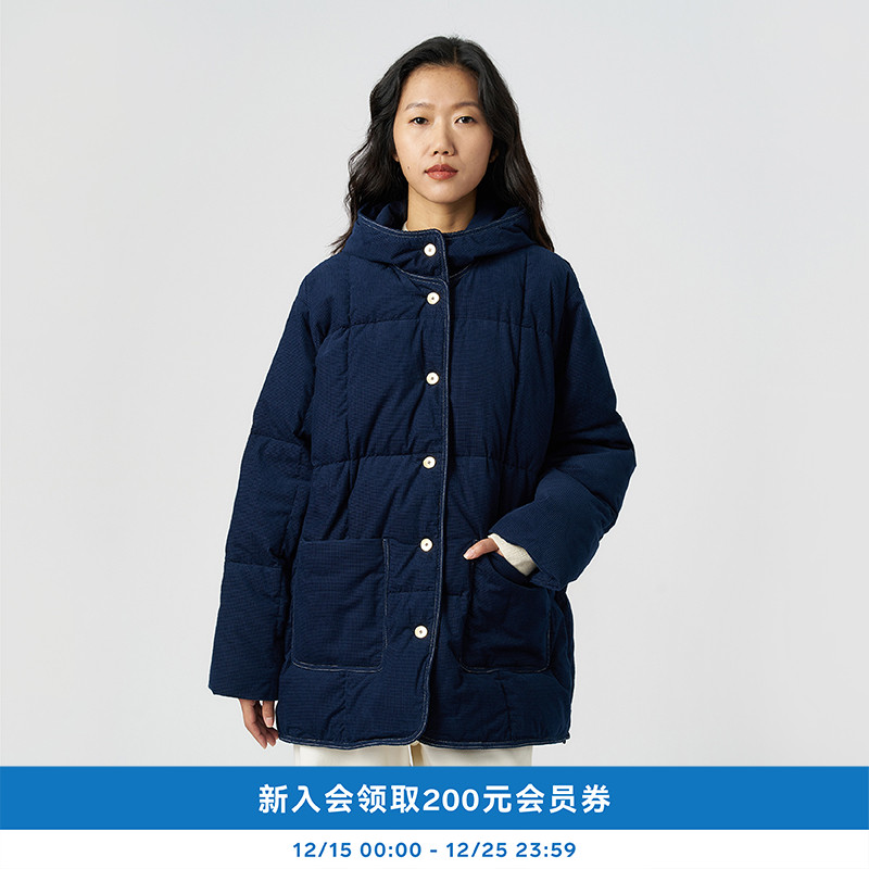 kleeklee环保棉提花绒布长羽绒服