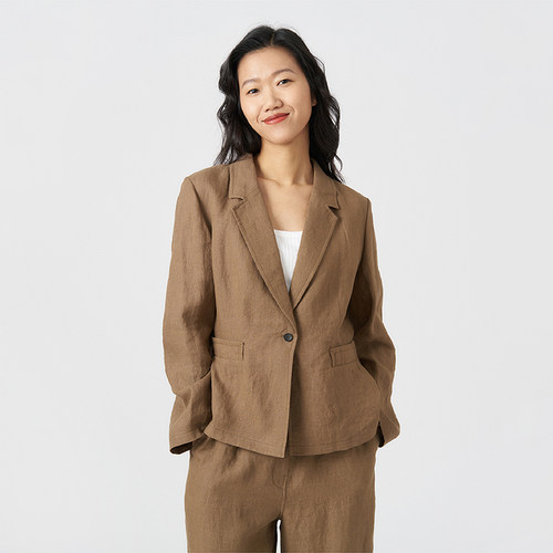 kleeklee亚麻梭织布西装
