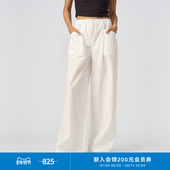 环保棉丝棉薄棉布插袋设计帅气A型松紧腰阔腿裤 klee klee春女装