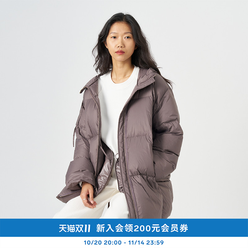 kleeklee回收尼龙中长羽绒服