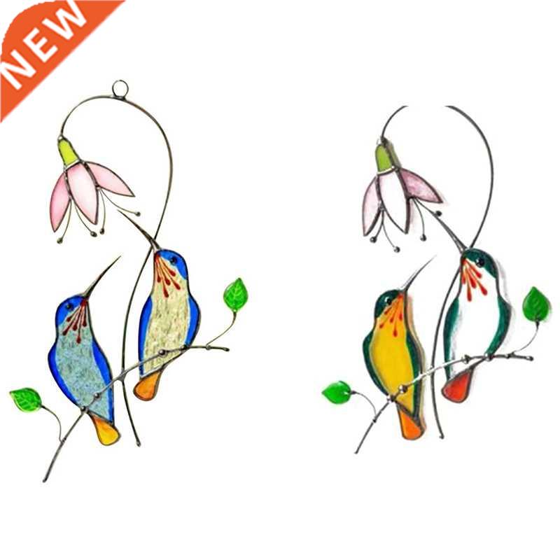 Hanging Home Decoration Stained Glass Window Panel Birds