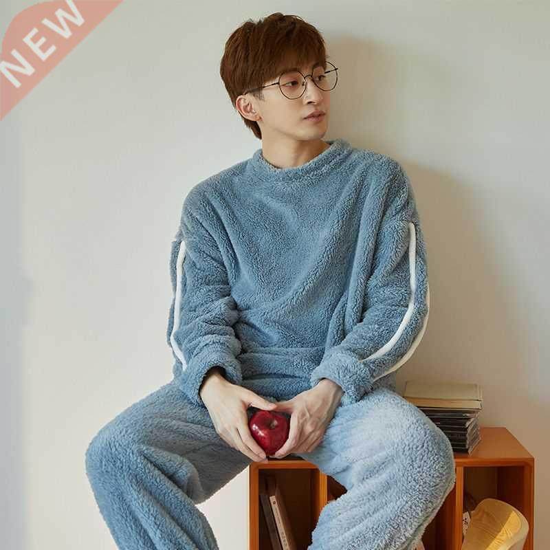 winter flannel sleepwear plus size men pyjamas coral fleece