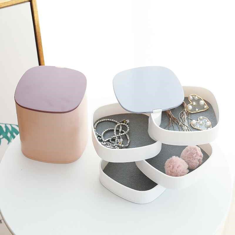 360 롤 보석 보관 상자 목걸이 귀 반지 수집 상자