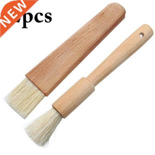 Brushes BBQ Kitchen Handle 2PCS Wood Basting Oil Brush