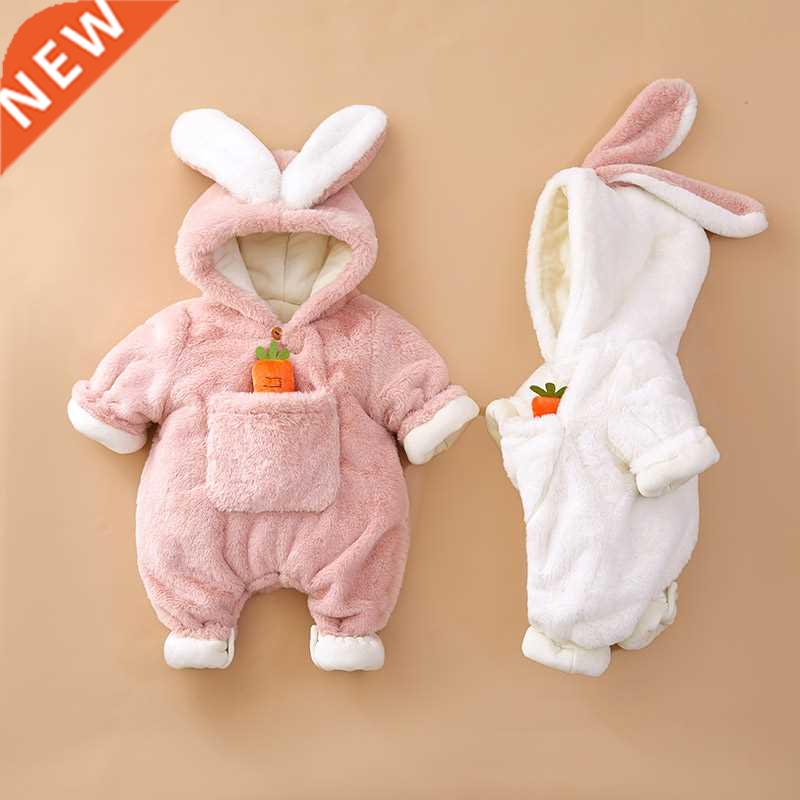 2021 Rabbit Onesies Baby Girl Pajamas Unisex Winter Warm Kid