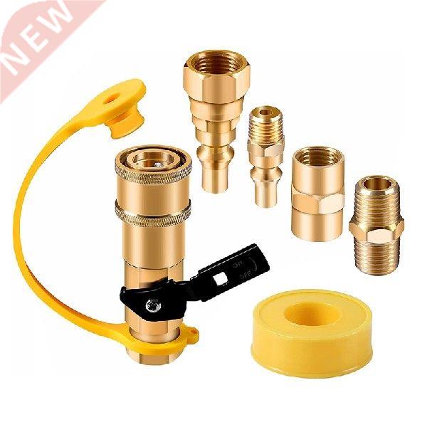 6Pcs Propane Quick Connect Fittings Adapter Shutoff Valve