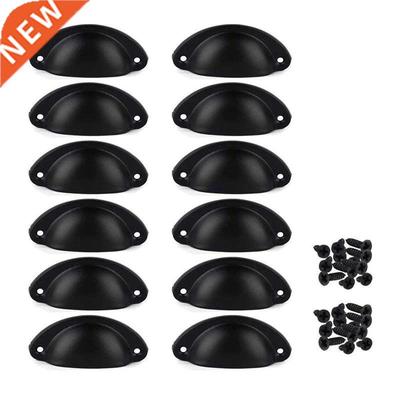12Pcs Door Drawer Cabinet Iron Shell Cup Semicircle Handle P
