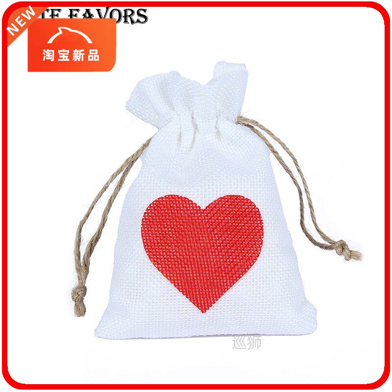 natural burlap bags jute hessian drawstring sack wedding fav