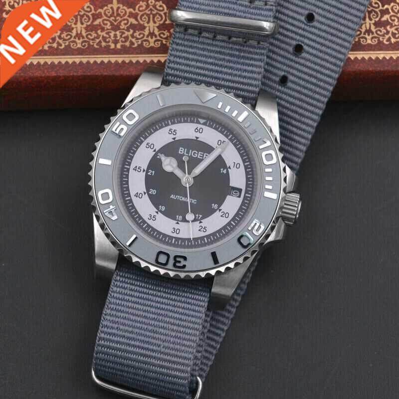 40mm bliger ceramics bezel sapphire crystal luminous automat