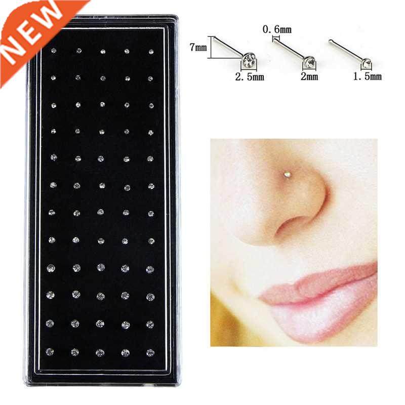 9-60pcs/set multicolor/white crystal rhinestone nose studs f
