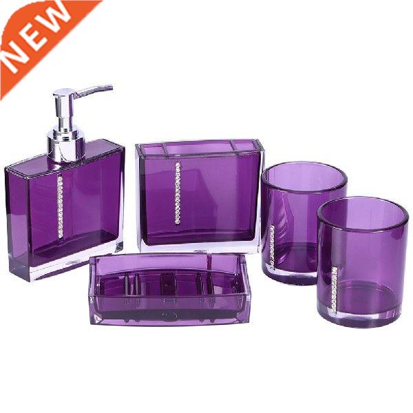 5Pcs Acrylic Bathroom Set Liquid Soap Dispenser Soap Dish