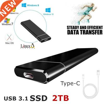 New m. 2TB 1T Mobile Hard Drive Type C USB3.1 Mini SSD Shock