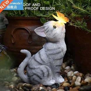 Villa Resin Ornaments Landscape Garden Butterfly Outdoor Cat