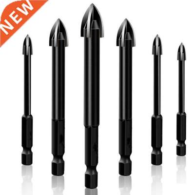 6Pcs Glass Drill Bit Set Alloy Carbide Point with 4 Cutting