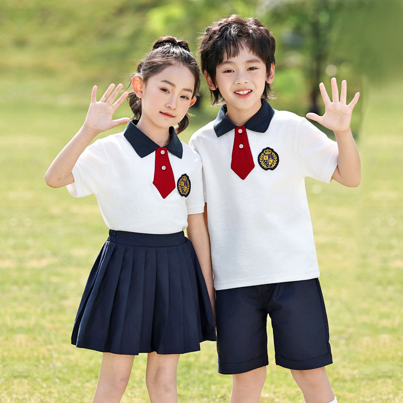 夏装幼儿园园服毕业服一年级小学生校服夏季纯棉套装儿童运动班服