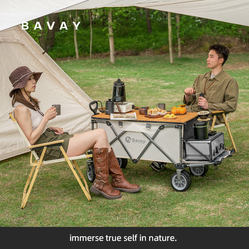 Bavay/北欢户外露营小推车PRO手拉野餐折叠野营地拖车儿童可躺F02