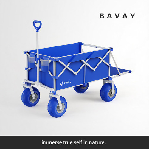 Bavay北欢露营车重型沙滩车大容量折叠手推车越野宽轮野餐旅行车