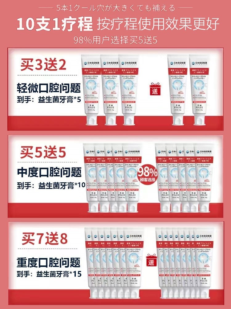 【日本森田口腔】口腔の研究の40年の成果 买5送5 买7送8 限时活