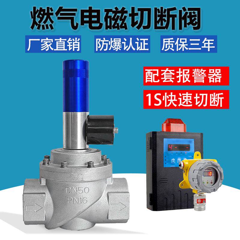 工业商用饭店厨房燃气电磁式紧急切断阀天然气管道电磁阀dn25 50
