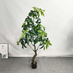 饰假树盆栽绿萝 仿真发财树绿植厂家直销室内样板间阳台橱窗装
