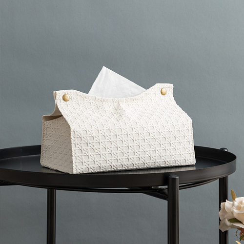 藤编纹网红轻奢纸巾盒艺术感