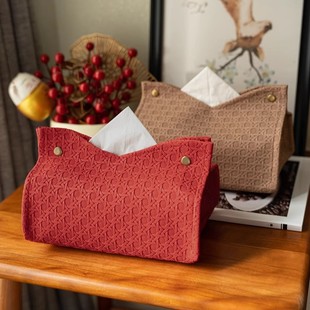 红色喜庆客厅氛围感结婚抽纸盒餐巾纸收纳盒客厅酒店车载餐纸巾盒