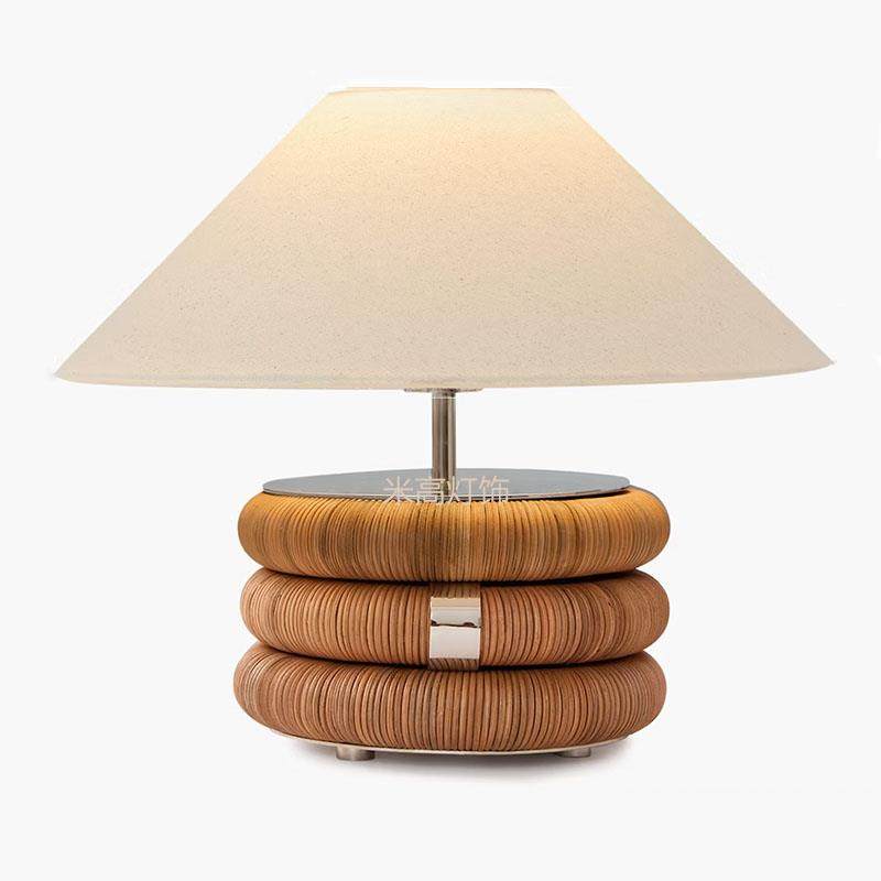 工厂直销法式中古风时尚创意设计师款藤艺台灯客厅卧室床头布艺氛,家装灯饰光源,装饰落地灯,淘宝优惠券,粉丝福利购,淘宝优惠卷
