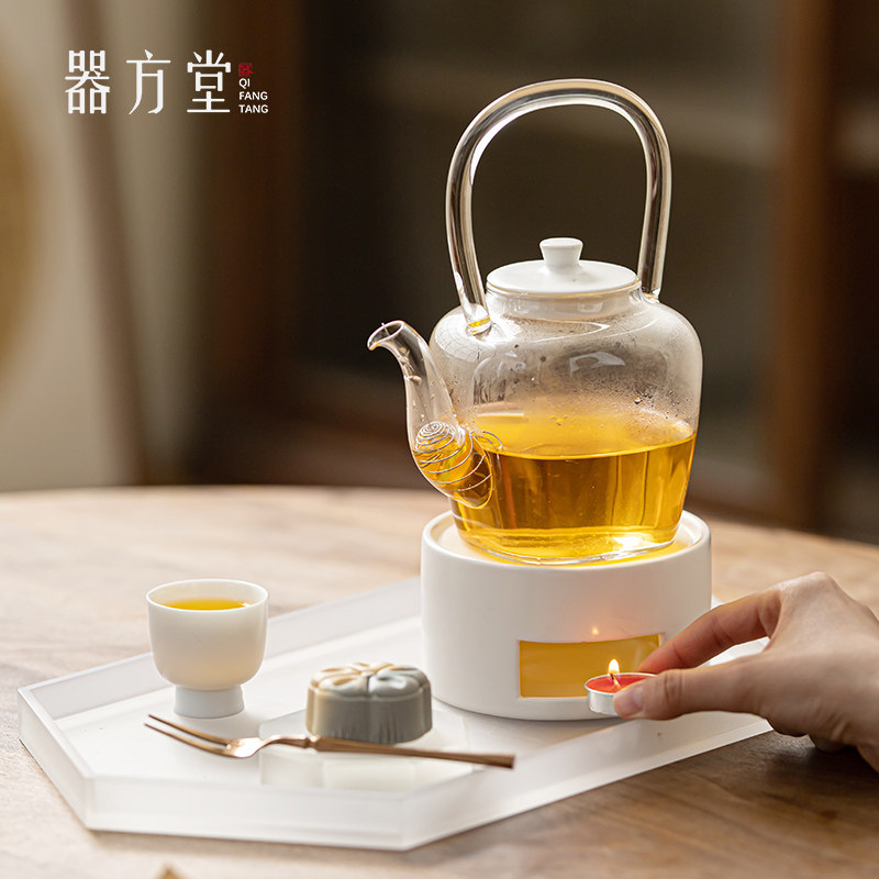 玻璃茶壶君子壶提梁壶花茶温茶套装家用新中式茶具泡茶围炉煮茶