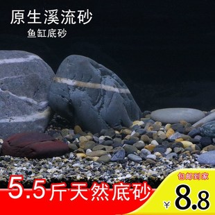 天然溪流沙鱼缸底砂造景底沙免洗鱼缸造景乌龟原生缸水族装饰石头