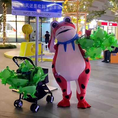 青蛙人偶服装夏季癞蛤蟆摆摊卡通玩偶同款网红充气头套成人穿COS