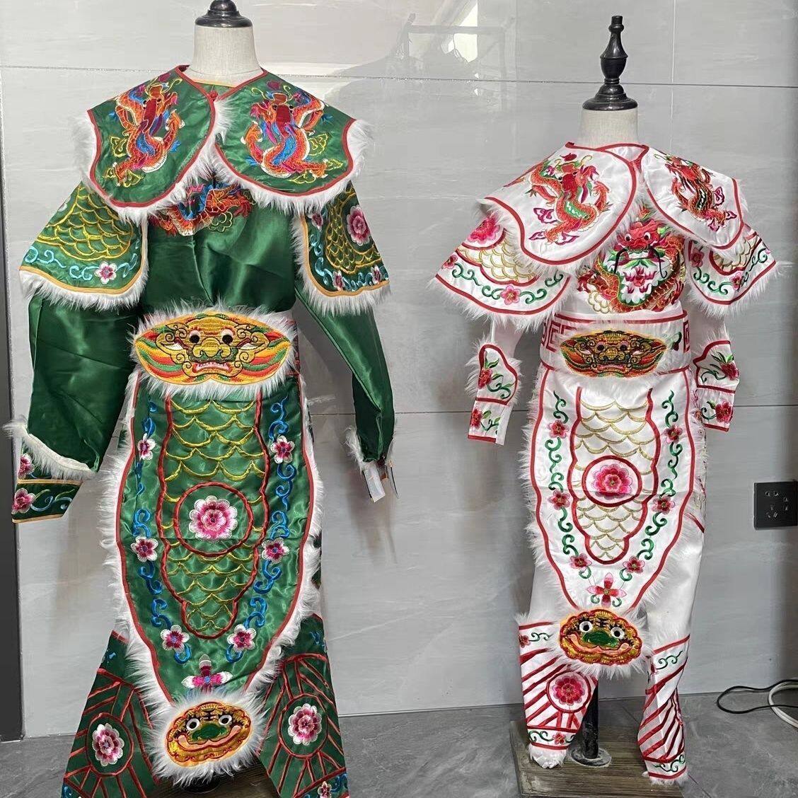 刺绣迎神队伍潮汕英歌舞营老爷服装饰巡游行武装战甲关胜太子小甲