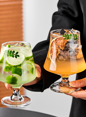 轻奢高级感红酒洋酒杯玻璃杯高颜值鸡尾酒杯果汁杯白兰地女士家用