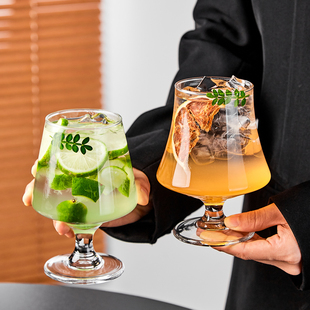 轻奢高级感红酒洋酒杯玻璃杯高颜值鸡尾酒杯果汁杯白兰地女士家用