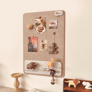 留言板照片墙组合免打孔置物架挂钩毛毡墙面贴展示板幼儿园软木板
