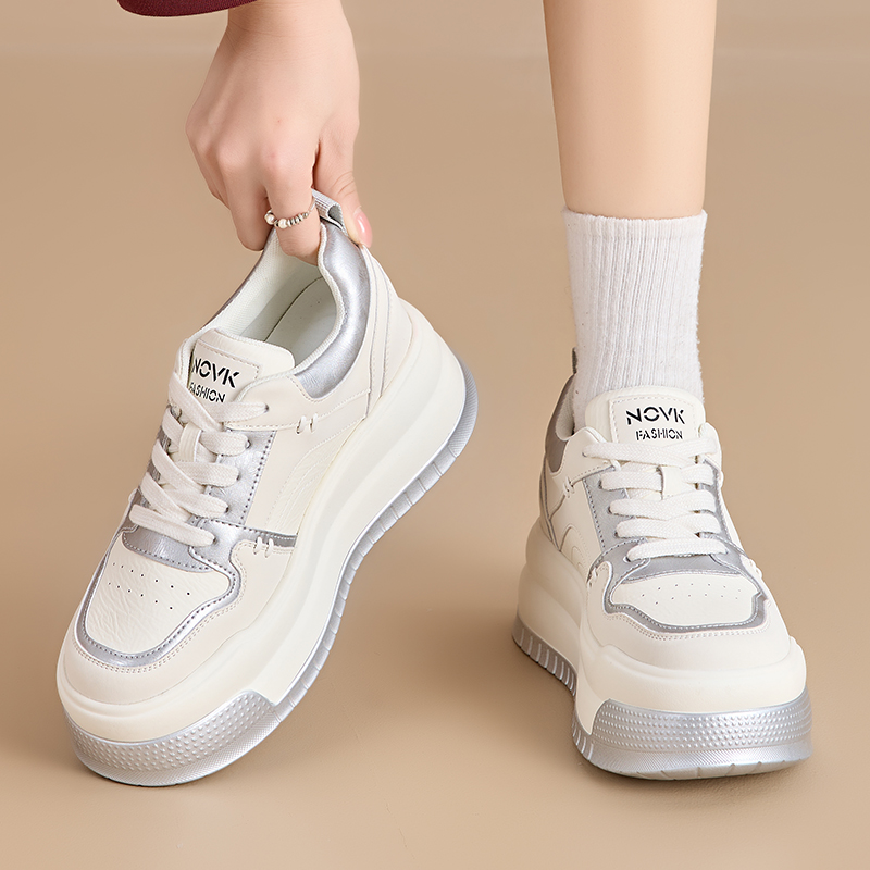 真皮小白鞋女2025四季新款