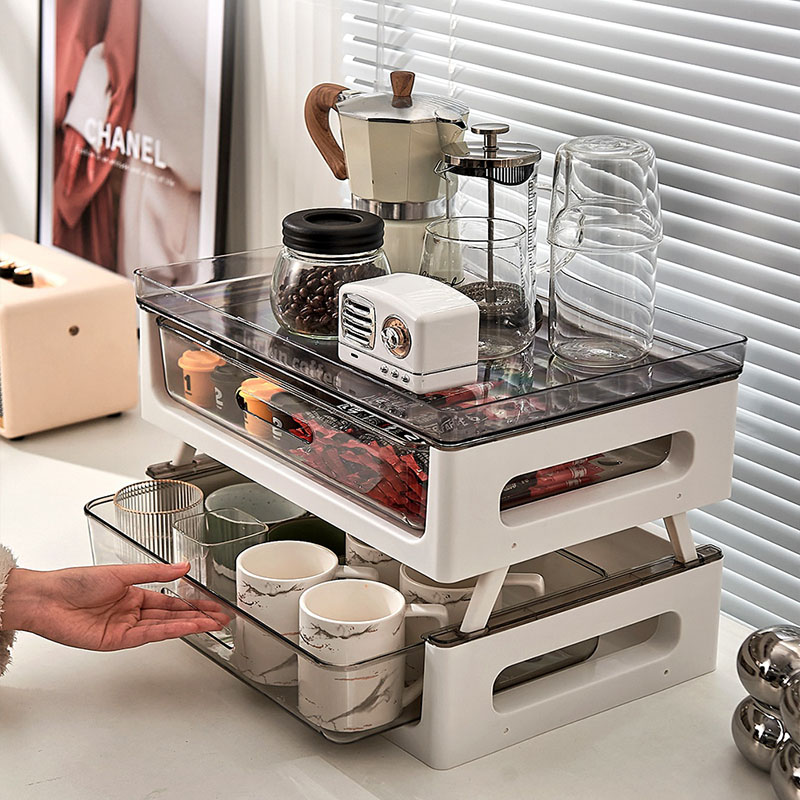 桌面办公室水杯咖啡抽屉防尘置物