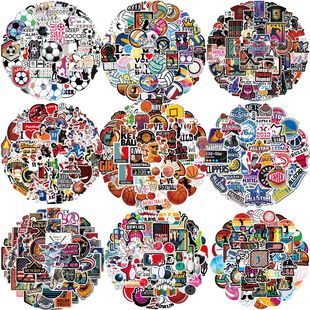 50-500张多款篮球basketball涂鸦贴纸足球防水可移笔记本滑板贴纸