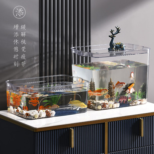 乌龟缸饲养家用专用养龟生态水族箱透明客厅迷你中小型桌面龟箱屋